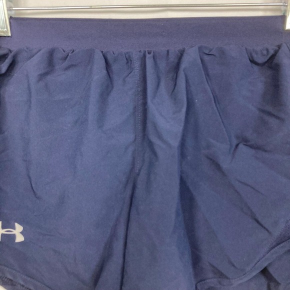 Under Armour Shorts Womens Sz XS Navy Blue Running Loose Heatgear Pull On Logo - Picture 2 of 11